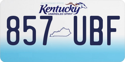 KY license plate 857UBF