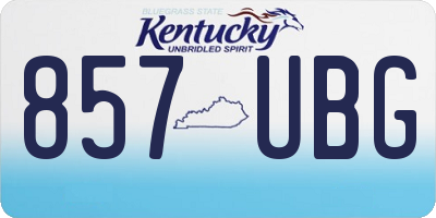 KY license plate 857UBG