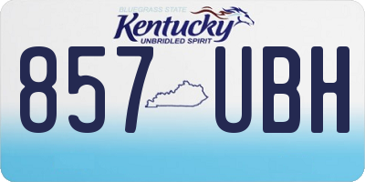 KY license plate 857UBH