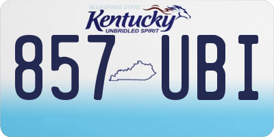 KY license plate 857UBI