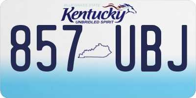 KY license plate 857UBJ