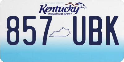 KY license plate 857UBK