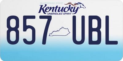 KY license plate 857UBL