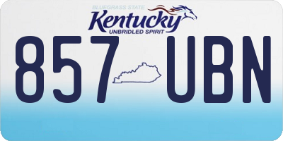 KY license plate 857UBN