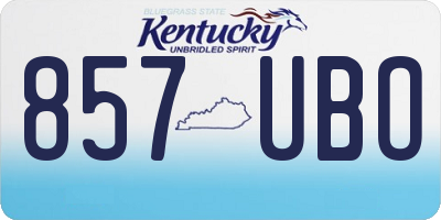 KY license plate 857UBO