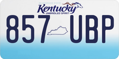 KY license plate 857UBP