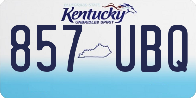 KY license plate 857UBQ