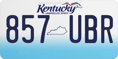 KY license plate 857UBR