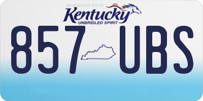 KY license plate 857UBS