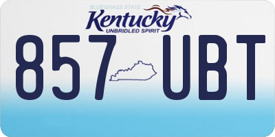 KY license plate 857UBT