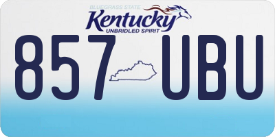 KY license plate 857UBU