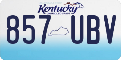 KY license plate 857UBV
