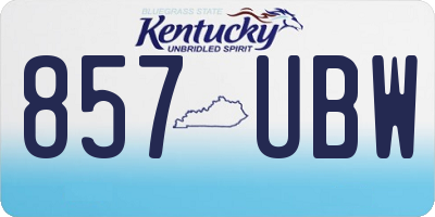 KY license plate 857UBW