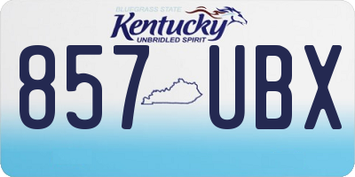 KY license plate 857UBX