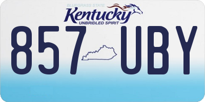 KY license plate 857UBY