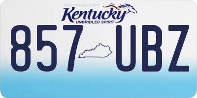 KY license plate 857UBZ