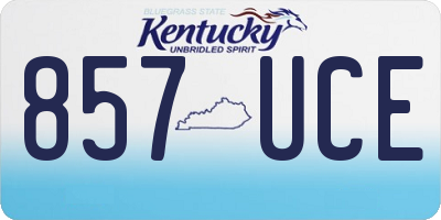KY license plate 857UCE