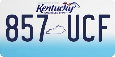 KY license plate 857UCF