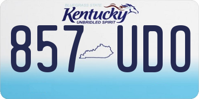 KY license plate 857UDO