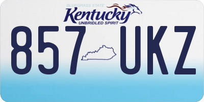 KY license plate 857UKZ