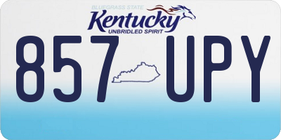 KY license plate 857UPY