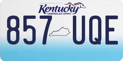 KY license plate 857UQE
