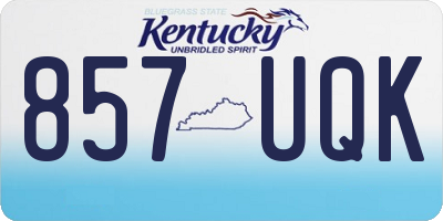 KY license plate 857UQK