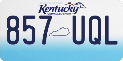 KY license plate 857UQL
