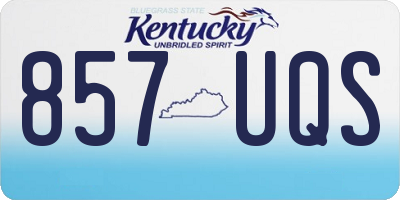 KY license plate 857UQS