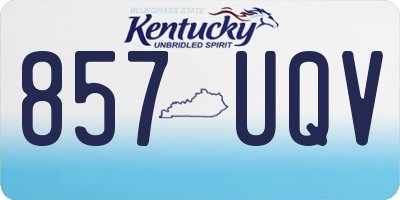 KY license plate 857UQV