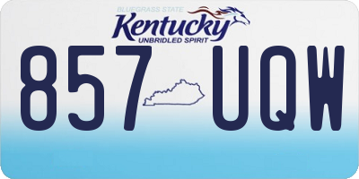 KY license plate 857UQW