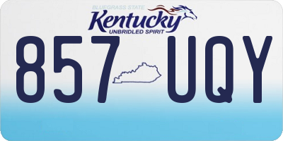KY license plate 857UQY