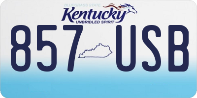 KY license plate 857USB