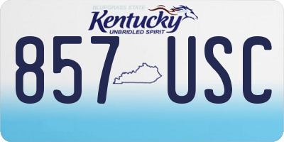 KY license plate 857USC