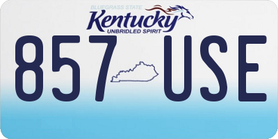 KY license plate 857USE