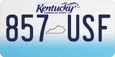 KY license plate 857USF