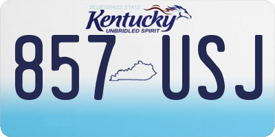 KY license plate 857USJ