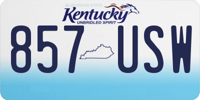 KY license plate 857USW