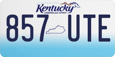 KY license plate 857UTE