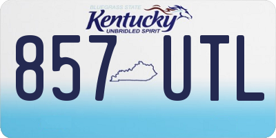 KY license plate 857UTL
