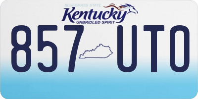 KY license plate 857UTO