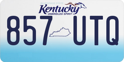 KY license plate 857UTQ