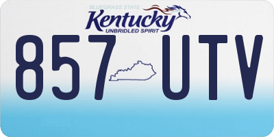 KY license plate 857UTV