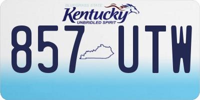 KY license plate 857UTW