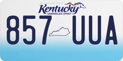 KY license plate 857UUA