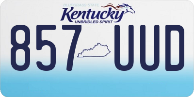 KY license plate 857UUD