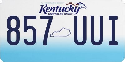 KY license plate 857UUI