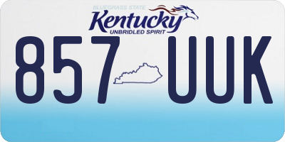 KY license plate 857UUK