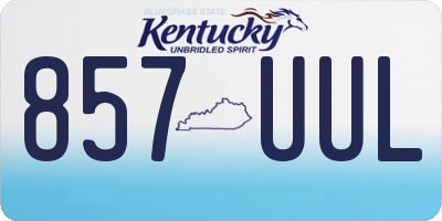 KY license plate 857UUL