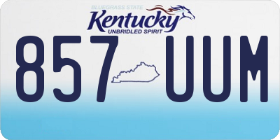 KY license plate 857UUM